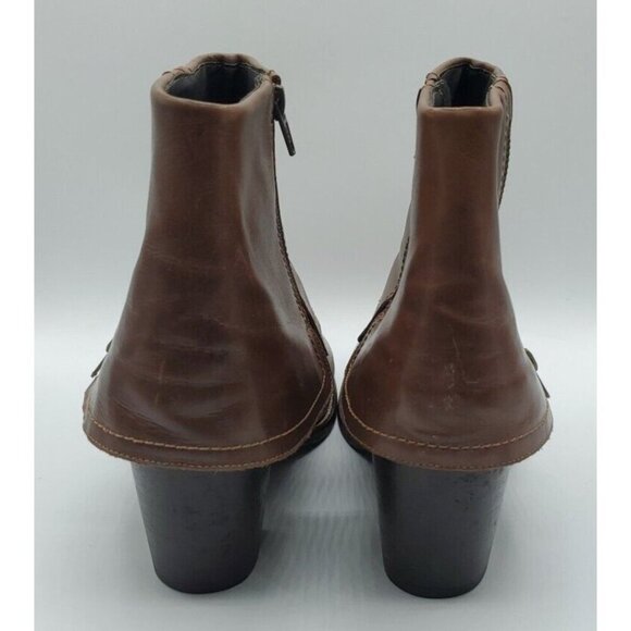 Aquelino Masiero Brazil Brown Ankle Boot Fold Over Inside Outside Zip Size 42 - Picture 5 of 13